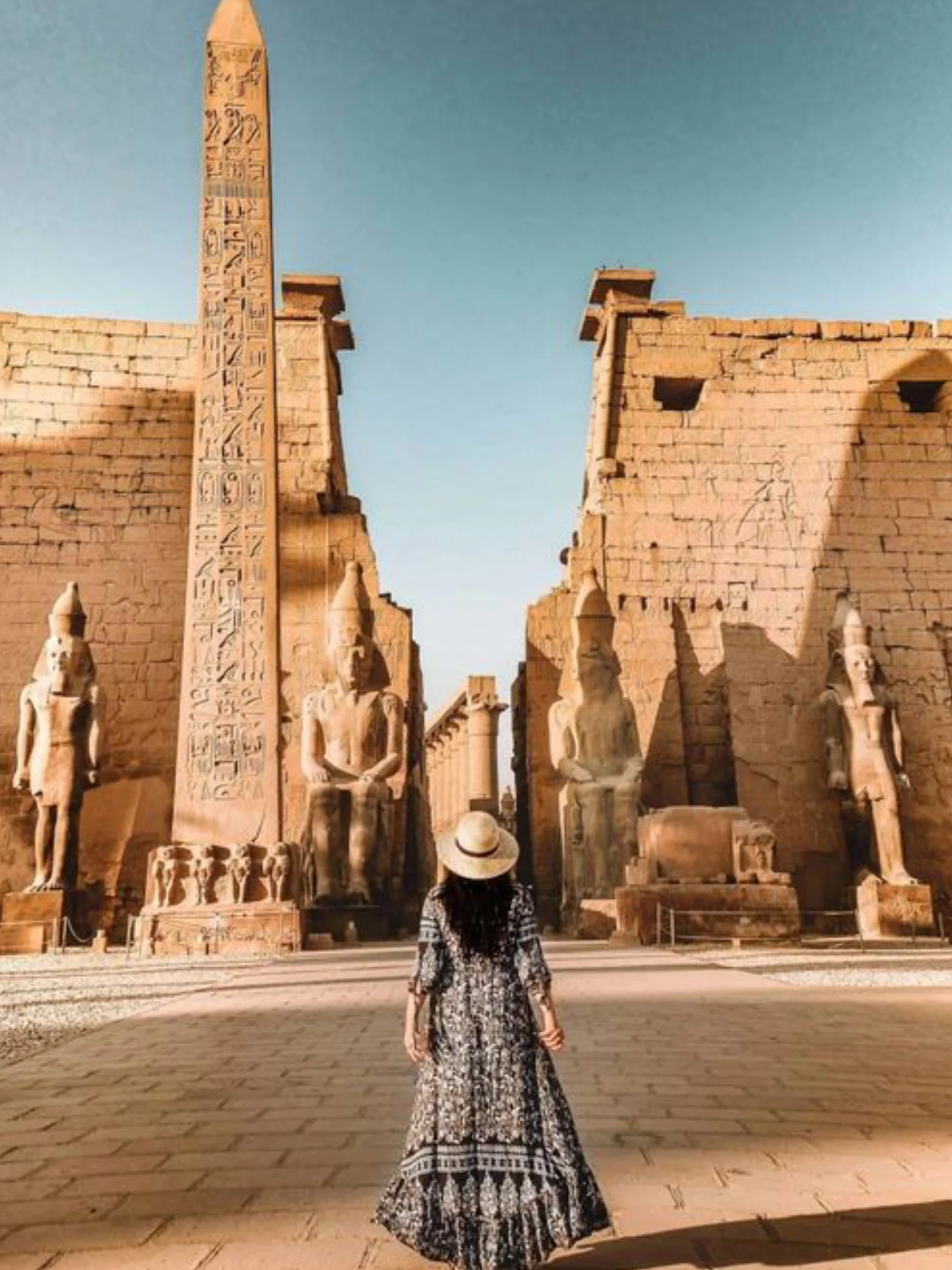 Explore Luxor’s East Bank, featuring magnificent temples and vibrant streets along the Nile."